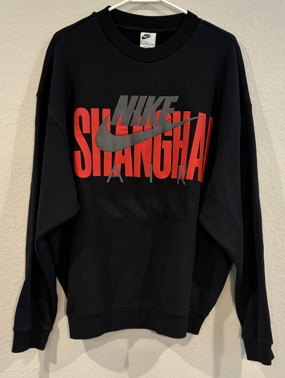 NEW Nike Air Shanghai Cotton Graphic Oversized Crewneck Sweatshirt Size Small